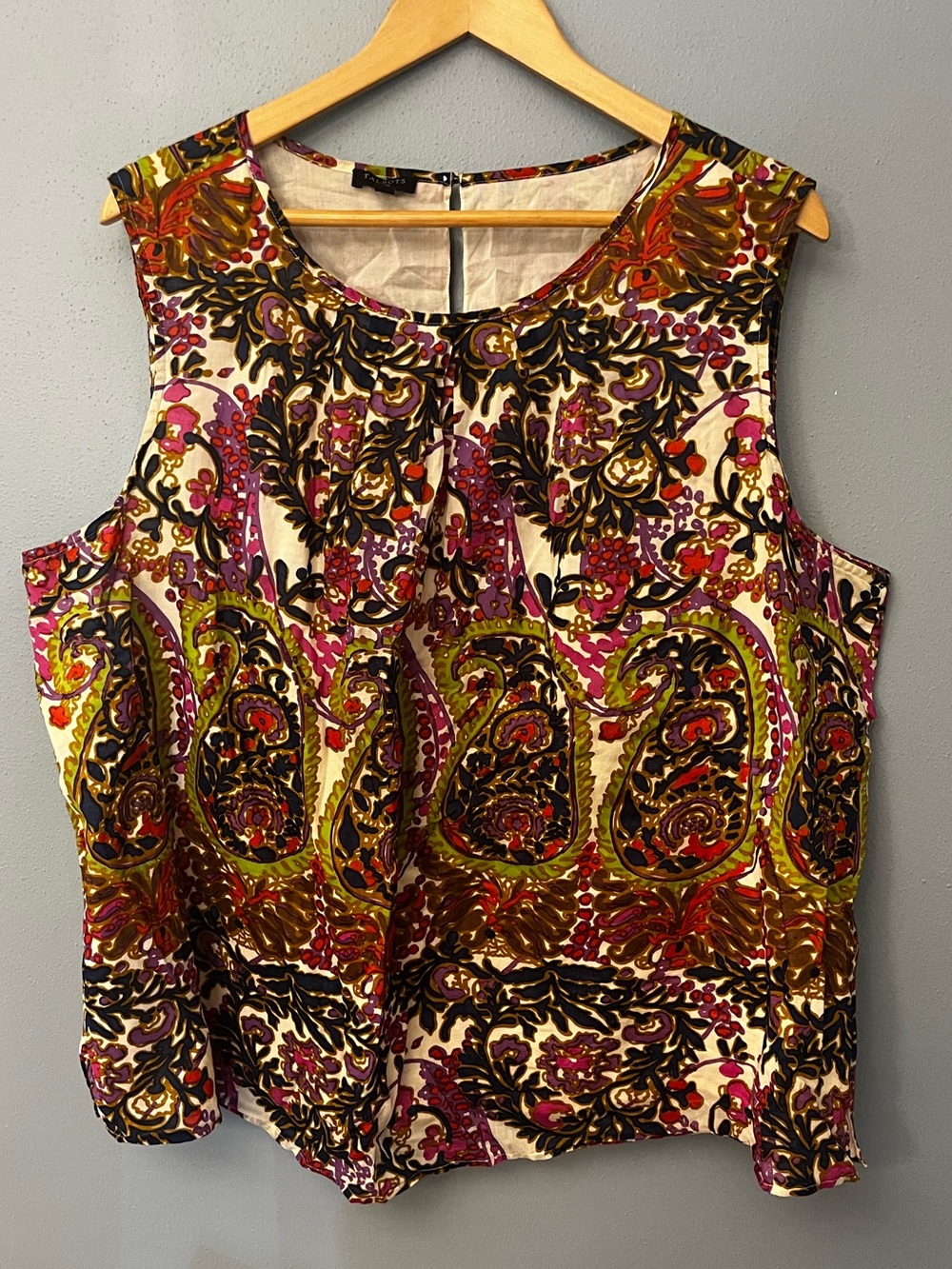 Talbots Paisley Print Sleeveless Top